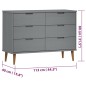 vidaXL Mesita de noche MOLDE madera maciza de pino gris 113x40x80 cm vidaXL Mesita de noche MOLDE madera maciza de pino gris 113x40x80 cm