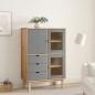vidaXL Aparador OTTA madera maciza pino marrón y gris 85x43x125 cm vidaXL Aparador OTTA madera maciza pino marrón y gris 85x43x125 cm