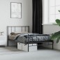 vidaXL Estructura de cama con cabecero y estribo metal negro 80x200 cm
