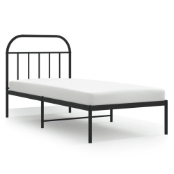 vidaXL Estructura de cama con cabecero metal negro 80x200 cm