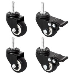 vidaXL Ruedas para macetero 4 uds hierro negro 8x3,5x8 cm