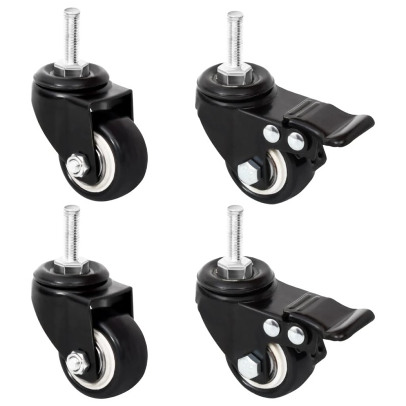 vidaXL Ruedas para macetero 4 uds hierro negro 8x3,5x8 cm vidaXL Ruedas para macetero 4 uds hierro negro 8x3,5x8 cm