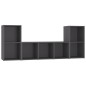 vidaXL Muebles de salón 3 piezas madera de ingeniería gris