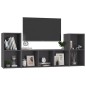 vidaXL Muebles de salón 3 piezas madera de ingeniería gris