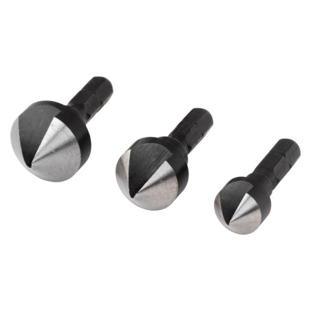 wolfcraft Conjunto avellanador de tres piezas acero 2584000 