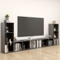 vidaXL Muebles de salón 4 piezas madera ingeniería gris brillo vidaXL Muebles de salón 4 piezas madera ingeniería gris brillo