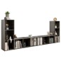 vidaXL Muebles de salón 4 piezas madera ingeniería gris brillo vidaXL Muebles de salón 4 piezas madera ingeniería gris brillo