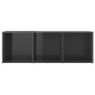 vidaXL Muebles de salón 4 piezas madera ingeniería gris brillo vidaXL Muebles de salón 4 piezas madera ingeniería gris brillo