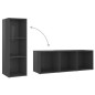 vidaXL Muebles de salón 4 piezas madera ingeniería gris brillo vidaXL Muebles de salón 4 piezas madera ingeniería gris brillo