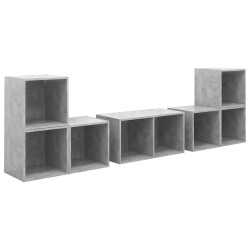 vidaXL Muebles de salón 6 piezas madera de ingeniería gris hormigón