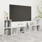 vidaXL Muebles de salón 6 piezas madera de ingeniería blanco brillo