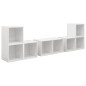 vidaXL Muebles de salón 6 piezas madera de ingeniería blanco brillo