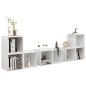 vidaXL Muebles de salón 6 piezas madera de ingeniería blanco brillo