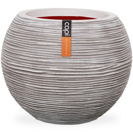 Capi Jarrón Nature Rib redondo marfil 62x48 cm KOFI271