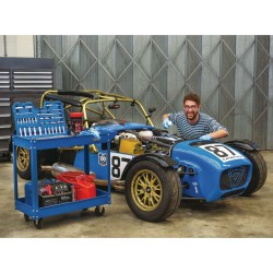 Draper Tools Carrito de herramientas de 2 niveles azul