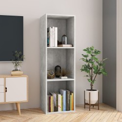 vidaXL Estantería libros/mueble TV contrachapada hormigón 36x30x114cm