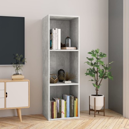 vidaXL Estantería libros/mueble TV contrachapada hormigón 36x30x114cm