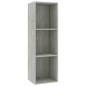 vidaXL Estantería libros/mueble TV contrachapada hormigón 36x30x114cm