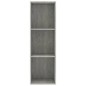 vidaXL Estantería libros/mueble TV contrachapada hormigón 36x30x114cm