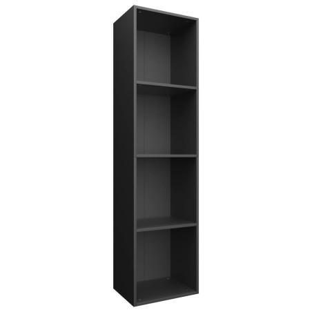 vidaXL Estantería libros/mueble TV contrachapada negro 36x30x143 cm