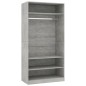 vidaXL Armario de madera contrachapada gris hormigón 100x50x200 cm vidaXL Armario de madera contrachapada gris hormigón 100x50x200 cm