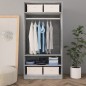 vidaXL Armario de madera contrachapada gris hormigón 100x50x200 cm vidaXL Armario de madera contrachapada gris hormigón 100x50x200 cm