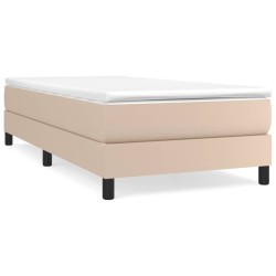 vidaXL Estructura cama box spring cuero sintético capuchino 80x200 cm