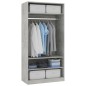 vidaXL Armario de madera contrachapada gris hormigón 100x50x200 cm vidaXL Armario de madera contrachapada gris hormigón 100x50x200 cm