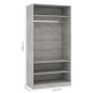 vidaXL Armario de madera contrachapada gris hormigón 100x50x200 cm vidaXL Armario de madera contrachapada gris hormigón 100x50x200 cm