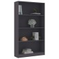 vidaXL Estantería de 4 niveles madera contrachapada gris 80x24x142cm vidaXL Estantería de 4 niveles madera contrachapada gris 80x24x142cm