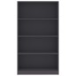vidaXL Estantería de 4 niveles madera contrachapada gris 80x24x142cm vidaXL Estantería de 4 niveles madera contrachapada gris 80x24x142cm