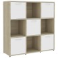 vidaXL Estantería madera contrachapada blanco y roble 90x30x90 cm vidaXL Estantería madera contrachapada blanco y roble 90x30x90 cm