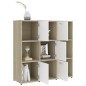 vidaXL Estantería madera contrachapada blanco y roble 90x30x90 cm vidaXL Estantería madera contrachapada blanco y roble 90x30x90 cm