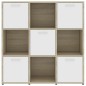vidaXL Estantería madera contrachapada blanco y roble 90x30x90 cm vidaXL Estantería madera contrachapada blanco y roble 90x30x90 cm