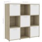 vidaXL Estantería madera contrachapada blanco y roble 90x30x90 cm vidaXL Estantería madera contrachapada blanco y roble 90x30x90 cm
