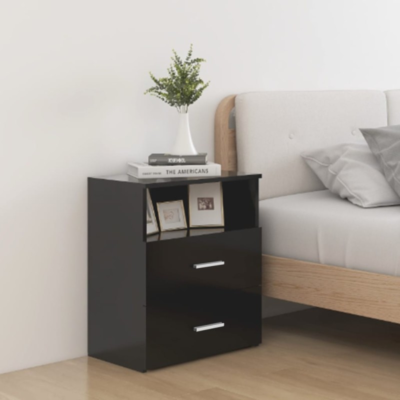 vidaXL Mesitas de noche 2 unidades negro 50x32x60 cm vidaXL Mesitas de noche 2 unidades negro 50x32x60 cm