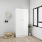vidaXL Armario de madera contrachapada blanco 82,5x51,5x180 cm vidaXL Armario de madera contrachapada blanco 82,5x51,5x180 cm