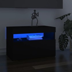 vidaXL Mueble de TV con luces LED negro 60x35x40 cm