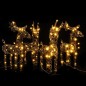 vidaXL Renos de Navidad 4 unidades ratán 160 LEDs blanco cálido vidaXL Renos de Navidad 4 unidades ratán 160 LEDs blanco cálido