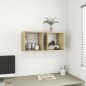 vidaXL Armario de pared 2 uds madera blanco y roble sonoma 37x37x37 cm vidaXL Armario de pared 2 uds madera blanco y roble sonoma 37x37x37 cm