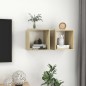 vidaXL Armario de pared 2 uds madera blanco y roble sonoma 37x37x37 cm vidaXL Armario de pared 2 uds madera blanco y roble sonoma 37x37x37 cm