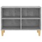 vidaXL Mueble de TV patas de madera maciza gris hormigón 69,5x30x50 cm