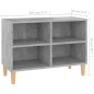 vidaXL Mueble de TV patas de madera maciza gris hormigón 69,5x30x50 cm
