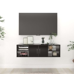 vidaXL Estantería de pared madera contrachapada negro 102x30x29 cm