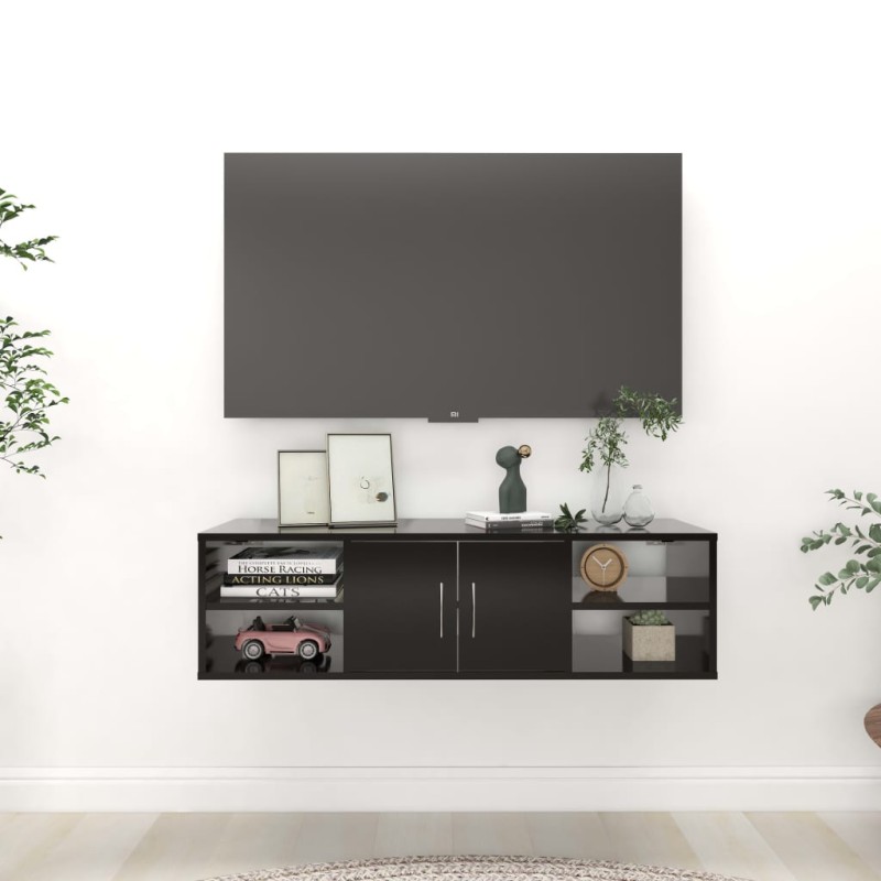 vidaXL Estantería de pared madera contrachapada negro 102x30x29 cm vidaXL Estantería de pared madera contrachapada negro 102x30x29 cm