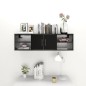 vidaXL Estantería de pared madera contrachapada negro 102x30x29 cm vidaXL Estantería de pared madera contrachapada negro 102x30x29 cm