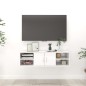 vidaXL Estantería pared madera contrachapada blanco brillo 102x30x29cm vidaXL Estantería pared madera contrachapada blanco brillo 102x30x29cm