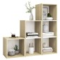 vidaXL Muebles de salón 3 pzas madera ingeniería blanco y roble Sonoma