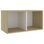 vidaXL Muebles de salón 3 pzas madera ingeniería blanco y roble Sonoma