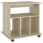 vidaXL Armario con ruedas madera contrachapada roble Sonoma 60x45x60cm vidaXL Armario con ruedas madera contrachapada roble Sonoma 60x45x60cm